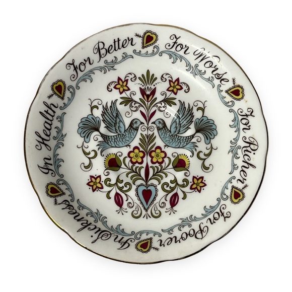 Paragon Happy Wedding Anniversary Saucer Bone China England Commemorative Plate - Picture 1 of 5
